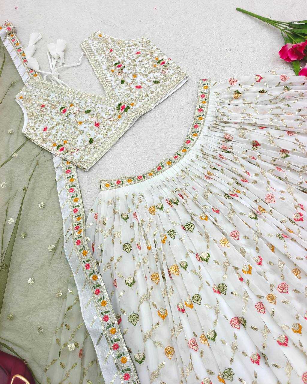Ynf Faux Georgette KESH506 501 Lehengas Wedding Collections Festive Collections Wholesale Embroidered Lehenga Designer Lehenga Choli Georgette Lehenga Manufacturer