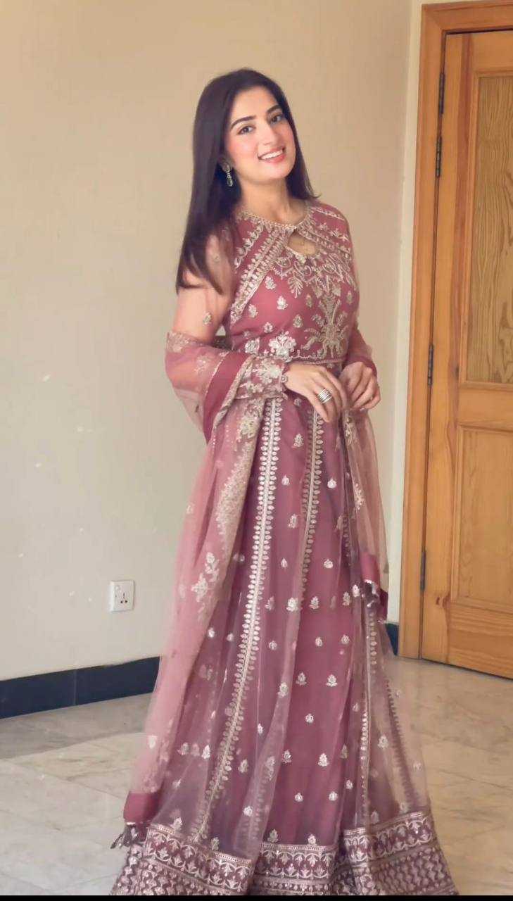 Ynf Faux Georgette KESH506 8028 Gowns Wholesale Fancy Gowns Embroidery Gowns Designer Gowns Manufacturer