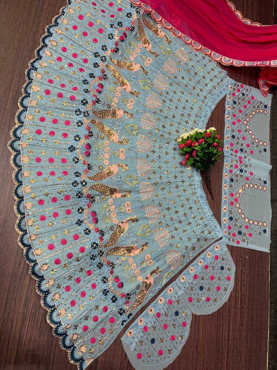 Ynf Faux Georgette KESH512 1035 Lehengas Wholesale Designer Lehenga Fancy Lehenga Embroidered Lehenga Manufacturer