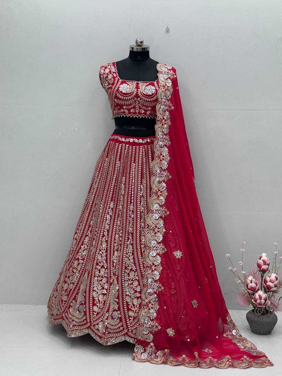 Ynf Faux Georgette KESH512 1038 Lehengas Wholesale Designer Lehenga Fancy Lehenga Embroidered Lehenga Manufacturer