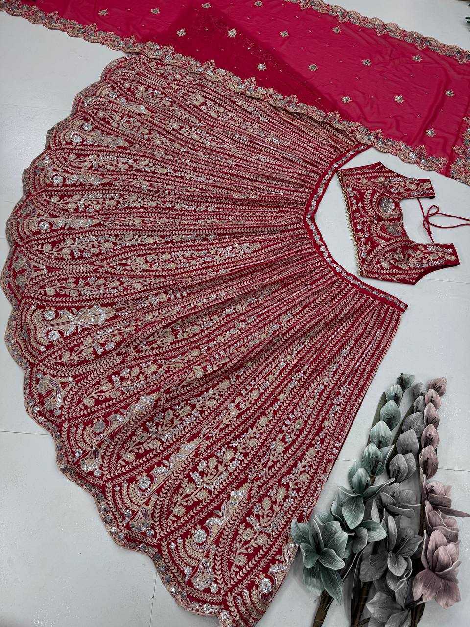 Ynf Faux Georgette KESH512 1038 Lehengas Wholesale Designer Lehenga Fancy Lehenga Embroidered Lehenga Manufacturer
