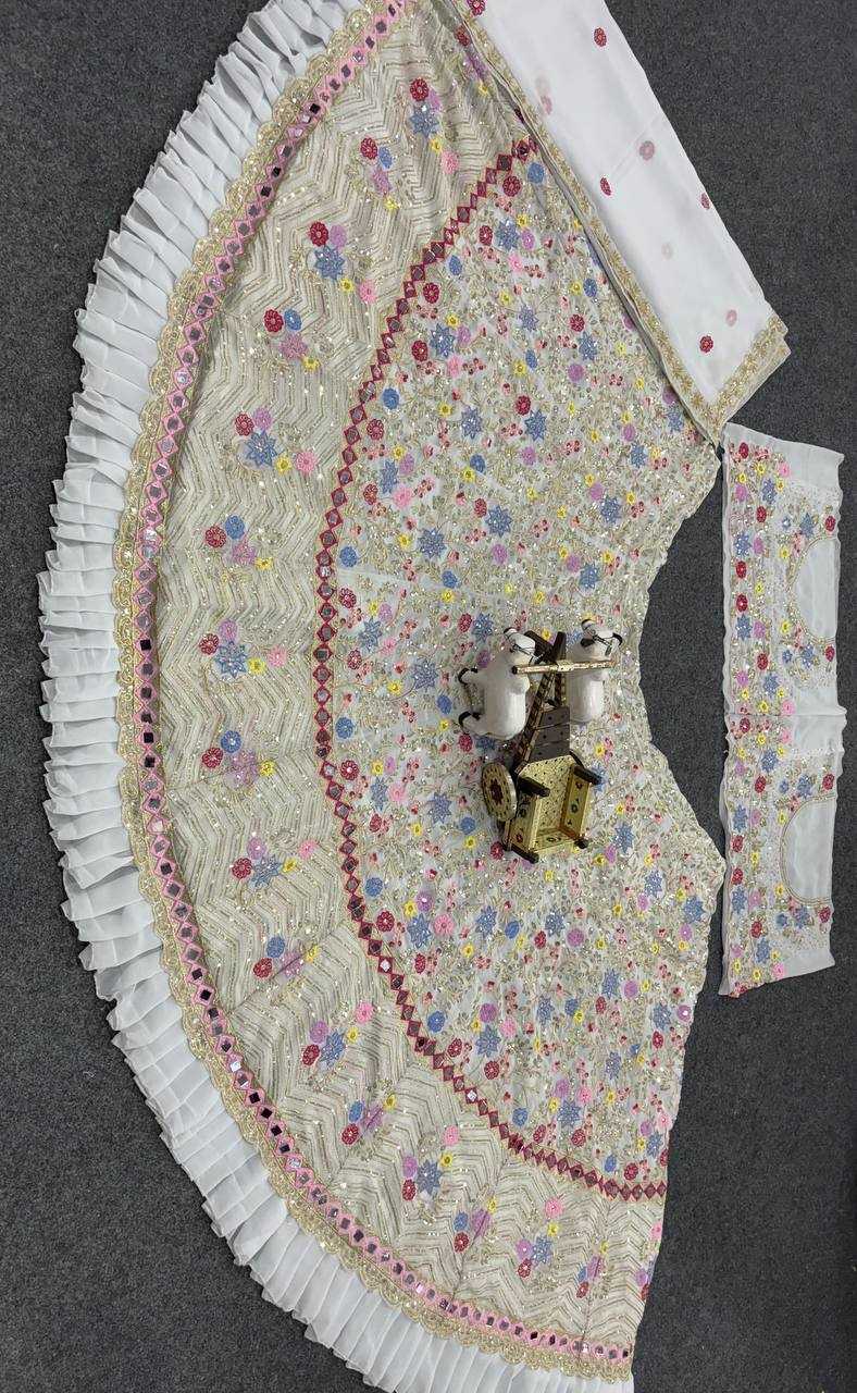 Ynf Faux Georgette KESH512 1766 Lehengas Wedding Collections Festive Collections Wholesale Embroidered Lehenga Mirror Work Lehenga Lehenga With Blouse Manufacturer