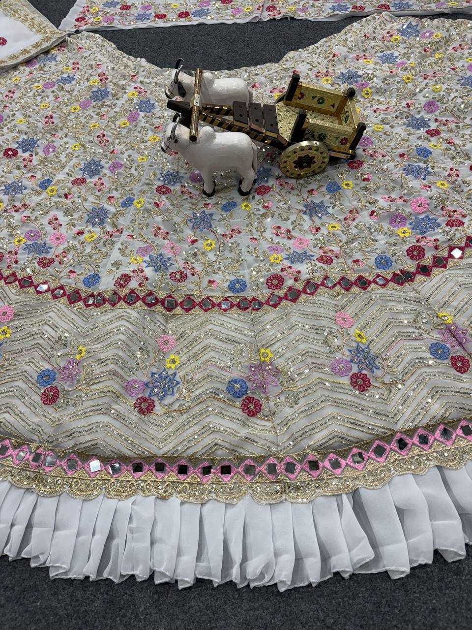 Ynf Faux Georgette KESH512 1766 Lehengas Wedding Collections Festive Collections Wholesale Embroidered Lehenga Mirror Work Lehenga Lehenga With Blouse Manufacturer