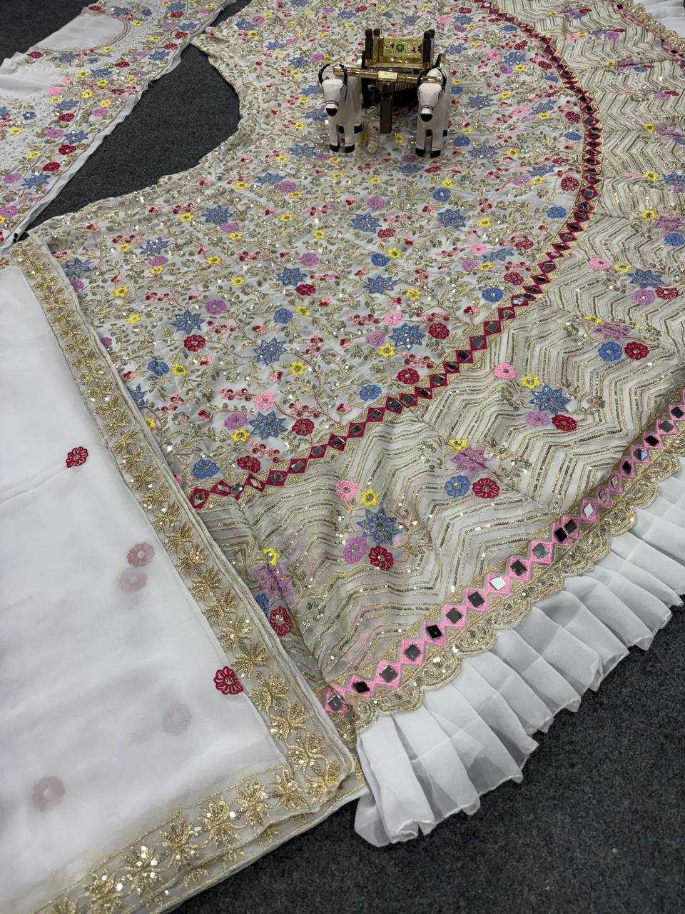 Ynf Faux Georgette KESH512 1766 Lehengas Wedding Collections Festive Collections Wholesale Embroidered Lehenga Mirror Work Lehenga Lehenga With Blouse Manufacturer