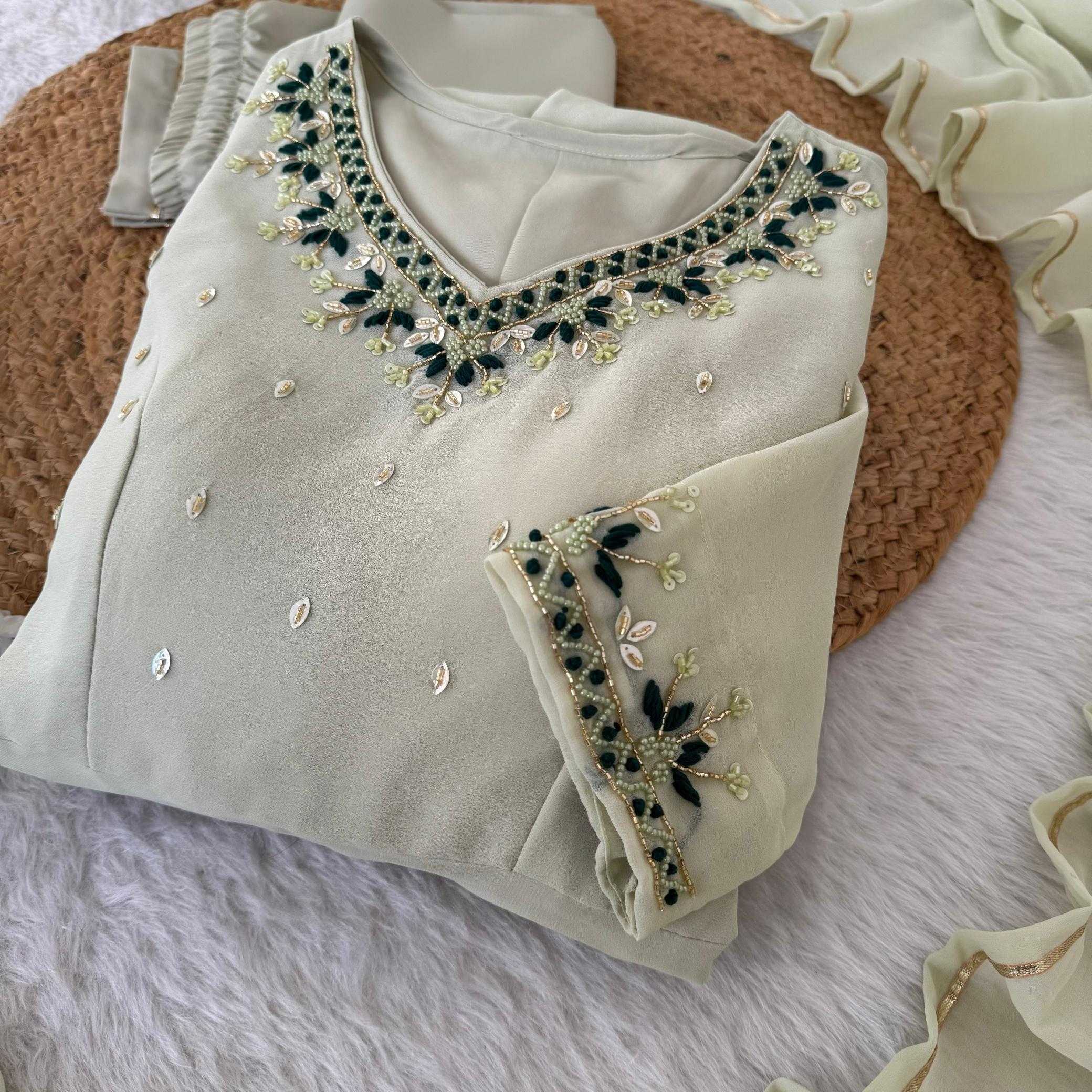 Ynf Faux Georgette KESH513 468 Gowns Wedding Collections Festive Collections Wholesale Embroidery Gowns Georgette Gown Onam Collections Manufacturer