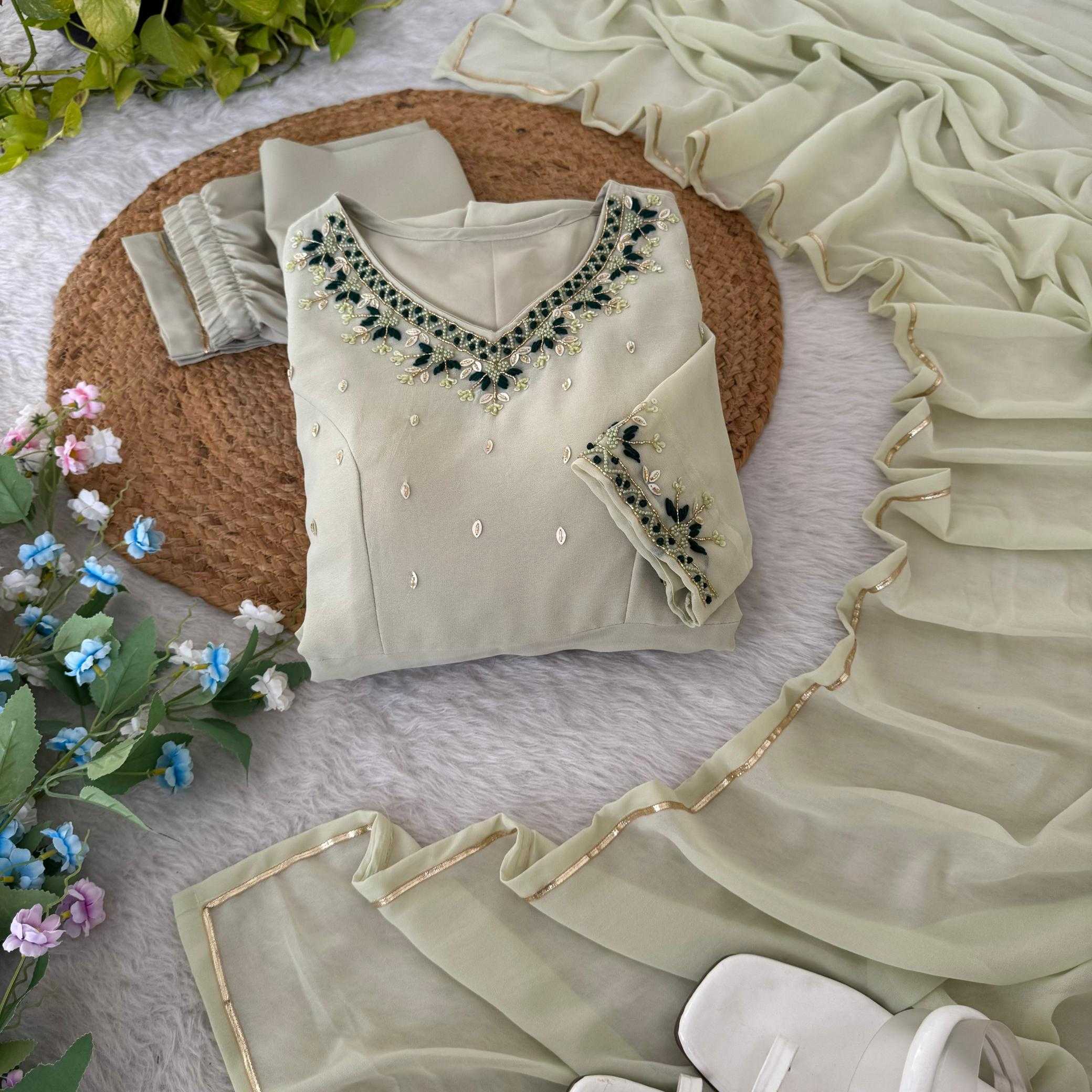 Ynf Faux Georgette KESH513 468 Gowns Wedding Collections Festive Collections Wholesale Embroidery Gowns Georgette Gown Onam Collections Manufacturer