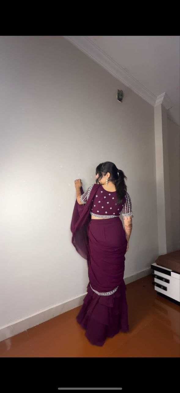 Ynf Faux Georgette KESH516 9247 Sarees Wholesale Ready To Wear Sarees Party Wear Sarees Fancy Sarees Embroidered Sarees Manufacturer