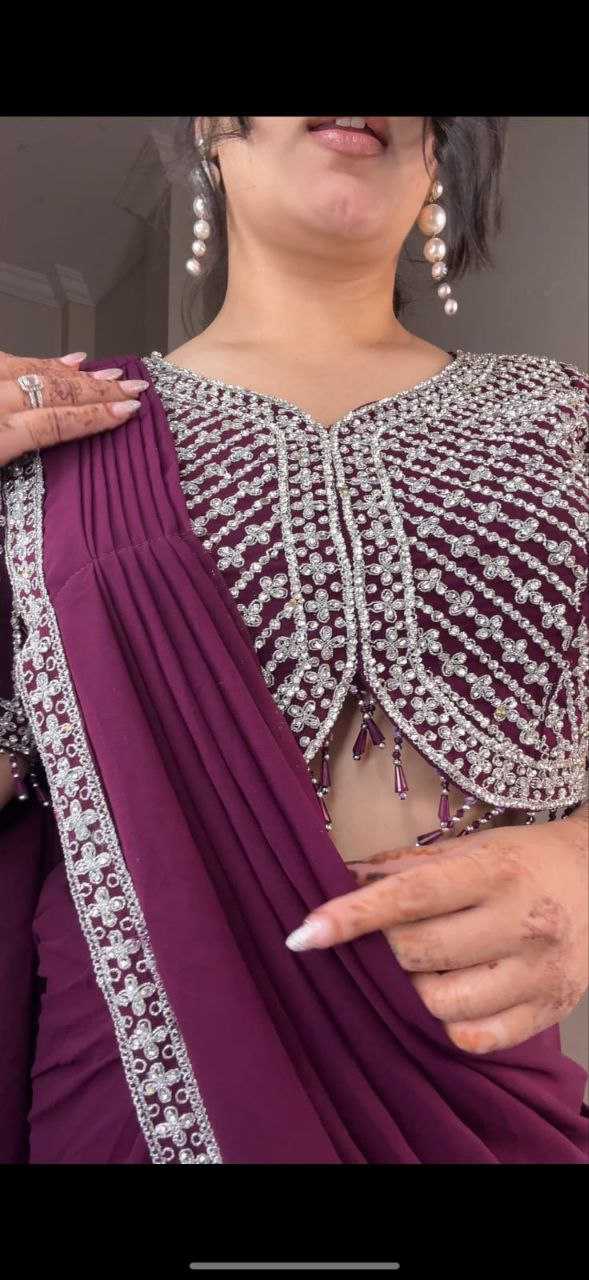 Ynf Faux Georgette KESH516 9247 Sarees Wholesale Ready To Wear Sarees Party Wear Sarees Fancy Sarees Embroidered Sarees Manufacturer