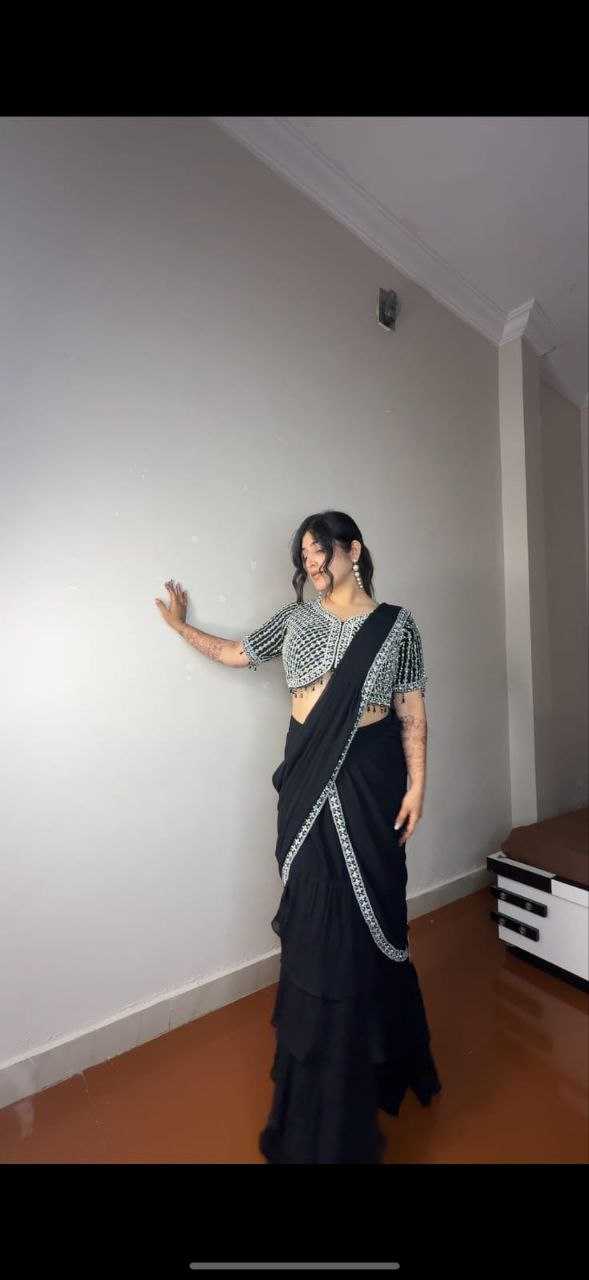 Ynf Faux Georgette KESH516 9247 Sarees Wholesale Ready To Wear Sarees Party Wear Sarees Fancy Sarees Embroidered Sarees Manufacturer