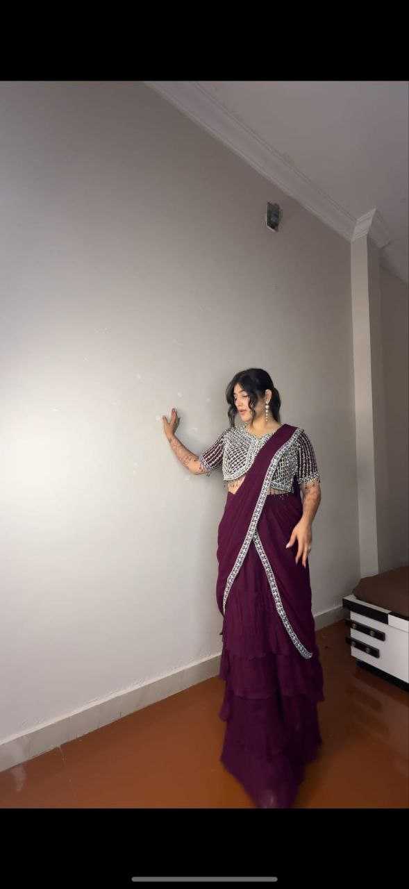 Ynf Faux Georgette KESH516 9247 Sarees Wholesale Ready To Wear Sarees Party Wear Sarees Fancy Sarees Embroidered Sarees Manufacturer