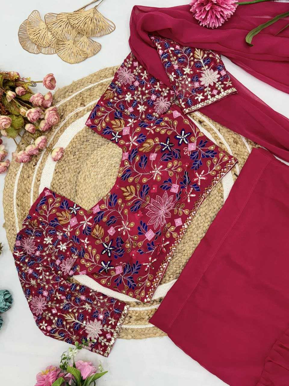 Ynf Faux Georgette KESH516 9252 Sarees Wholesale Ready To Wear Sarees Party Wear Sarees Fancy Sarees Sequence Sarees Embroidered Sarees Manufacturer