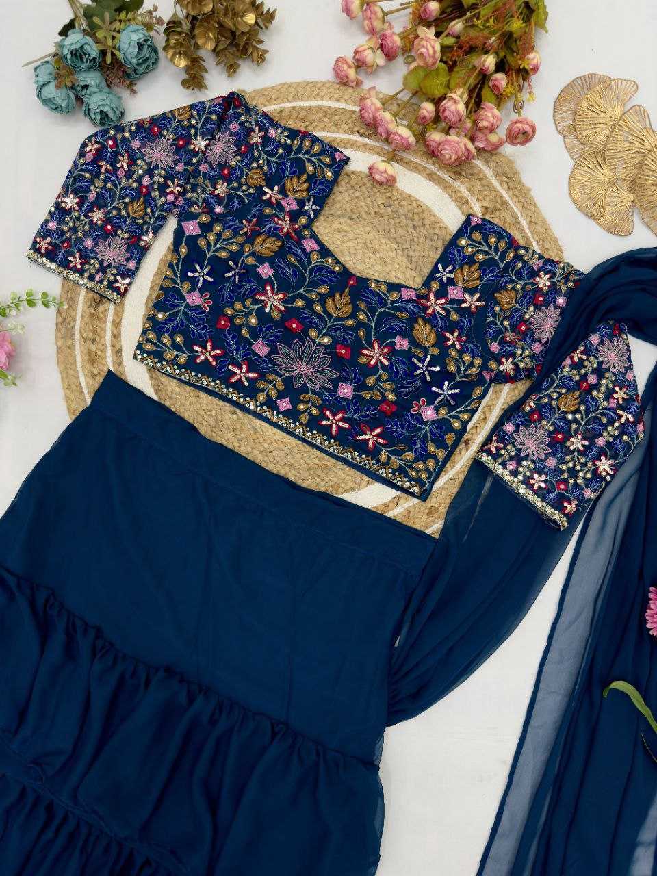 Ynf Faux Georgette KESH516 9252 Sarees Wholesale Ready To Wear Sarees Party Wear Sarees Fancy Sarees Sequence Sarees Embroidered Sarees Manufacturer