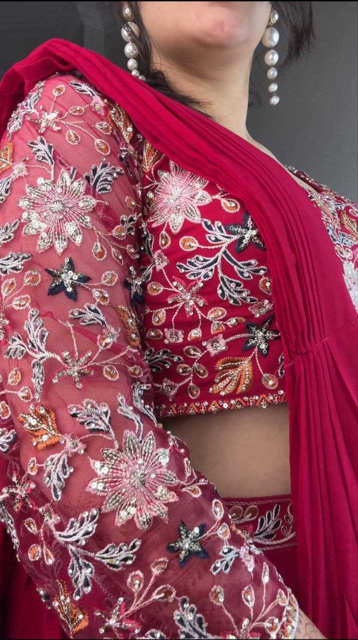 Ynf Faux Georgette KESH516 9252 Sarees Wholesale Ready To Wear Sarees Party Wear Sarees Fancy Sarees Sequence Sarees Embroidered Sarees Manufacturer