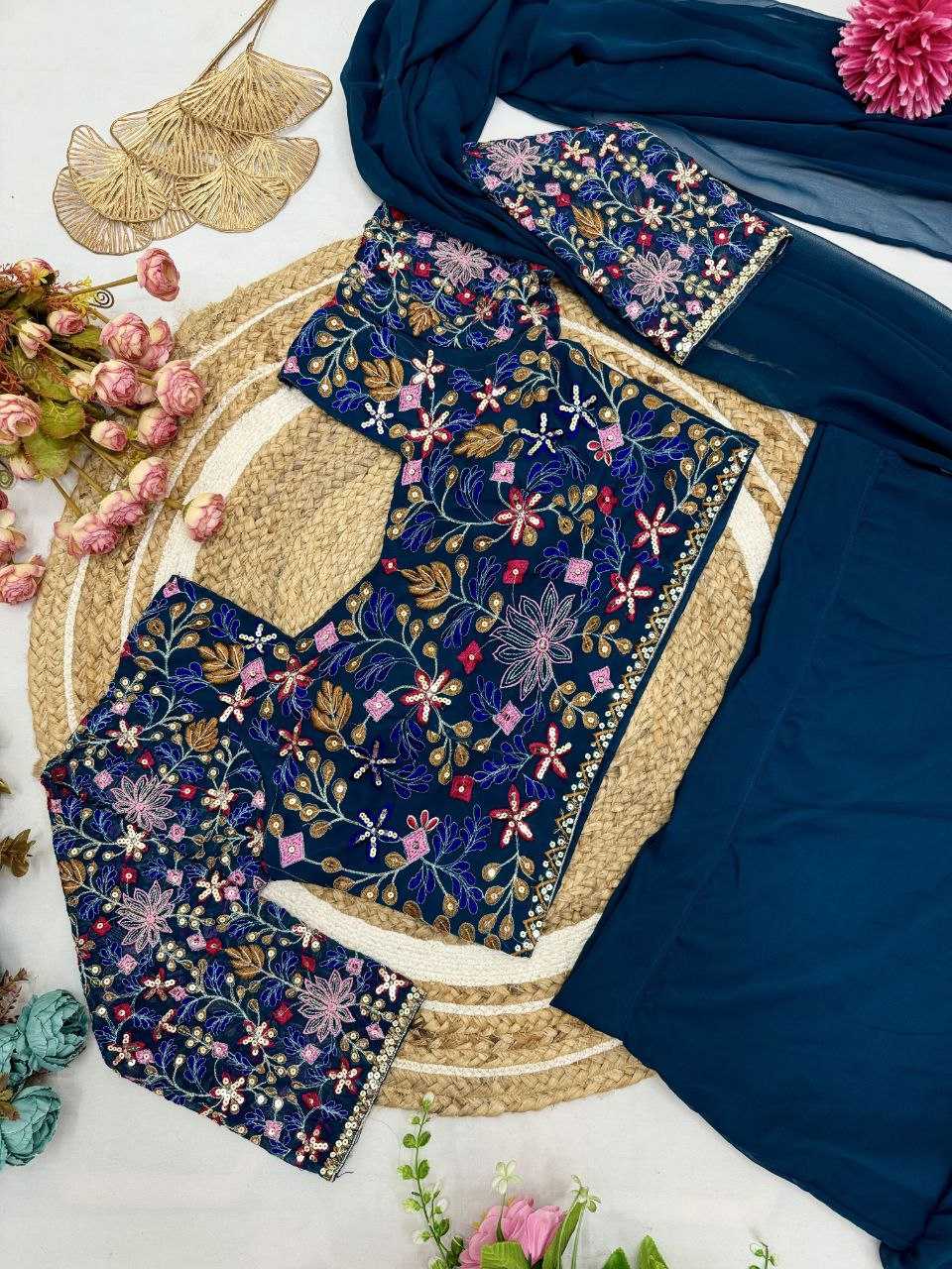 Ynf Faux Georgette KESH516 9252 Sarees Wholesale Ready To Wear Sarees Party Wear Sarees Fancy Sarees Sequence Sarees Embroidered Sarees Manufacturer