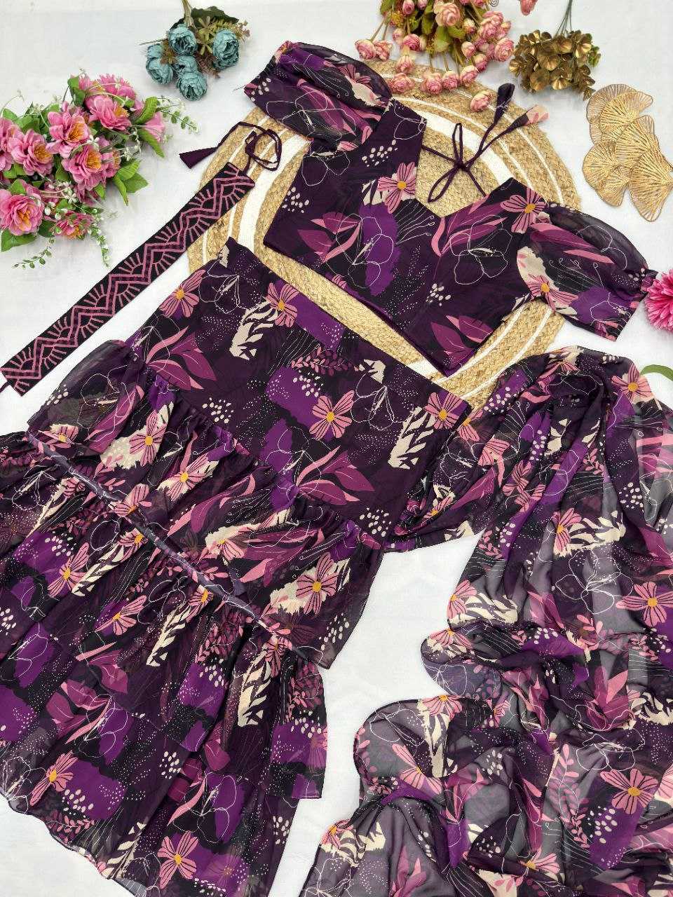 Ynf Faux Georgette KESH516 9254 Sarees Wholesale Ready To Wear Sarees Party Wear Sarees Fancy Sarees Printed Sarees Manufacturer