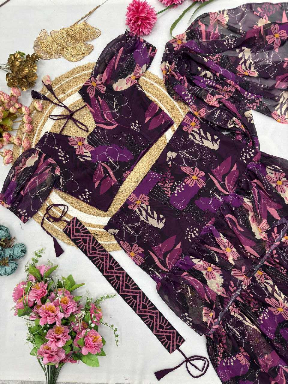 Ynf Faux Georgette KESH516 9254 Sarees Wholesale Ready To Wear Sarees Party Wear Sarees Fancy Sarees Printed Sarees Manufacturer