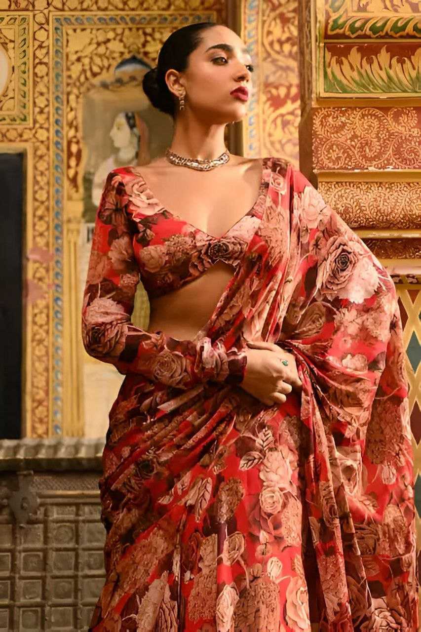 Ynf Faux Georgette KESH516 9257 Sarees Wholesale Party Wear Sarees Printed Sarees Lehenga Sarees Manufacturer