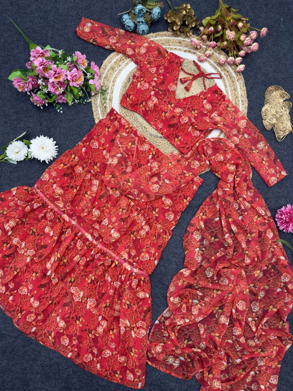 Ynf Faux Georgette KESH516 9257 Sarees Wholesale Party Wear Sarees Printed Sarees Lehenga Sarees Manufacturer