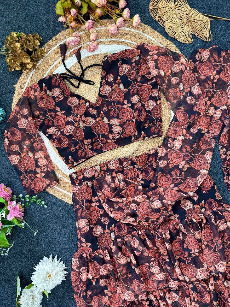 Ynf Faux Georgette KESH516 9258 Sarees Wholesale Ready To Wear Sarees Party Wear Sarees Printed Sarees Lehenga Sarees Manufacturer