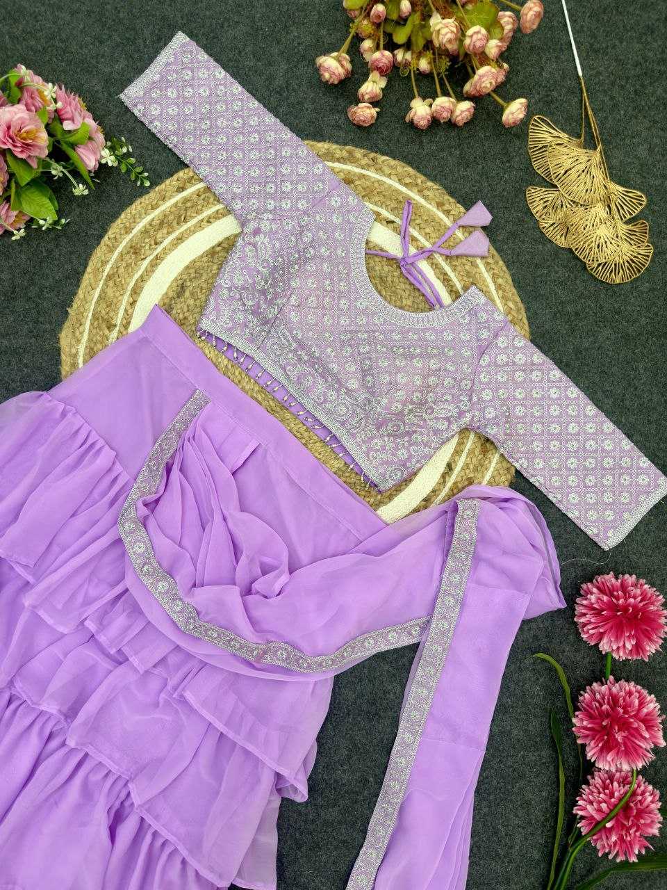 Ynf Faux Georgette KESH516 9265 Sarees Wholesale Ready To Wear Sarees Party Wear Sarees Fancy Sarees Sequence Sarees Embroidered Sarees Manufacturer