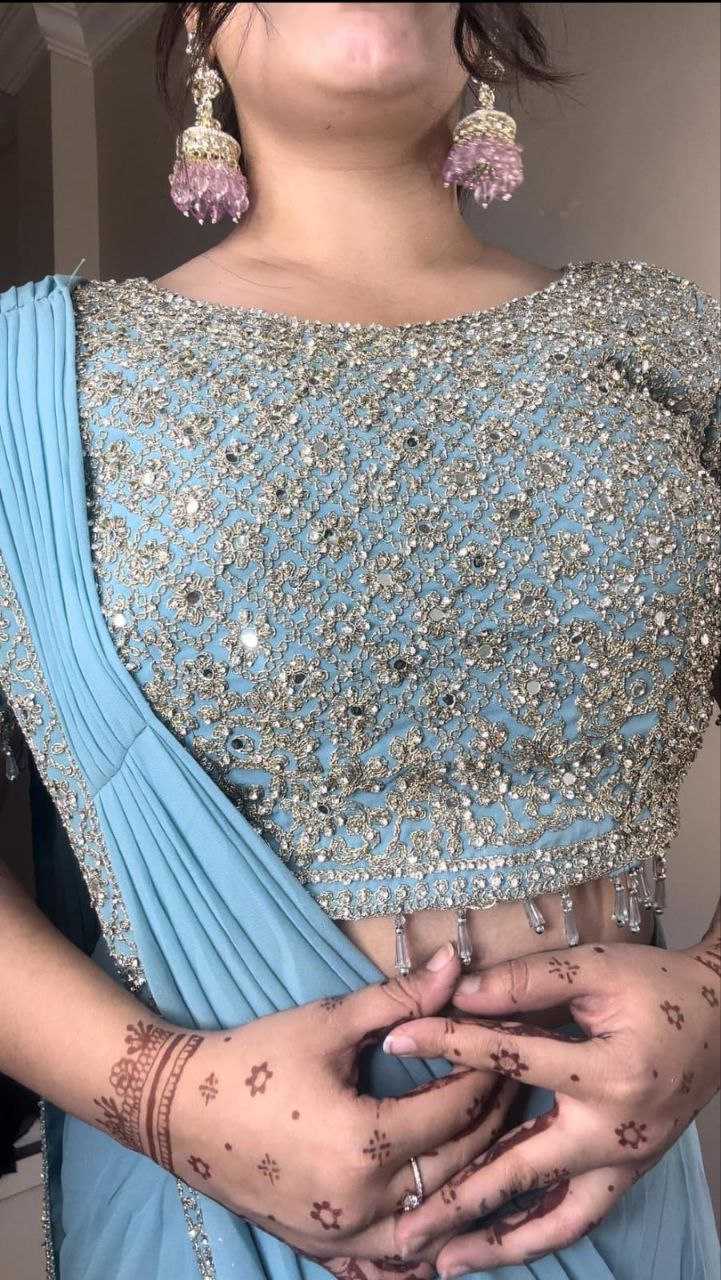 Ynf Faux Georgette KESH516 9265 Sarees Wholesale Ready To Wear Sarees Party Wear Sarees Fancy Sarees Sequence Sarees Embroidered Sarees Manufacturer