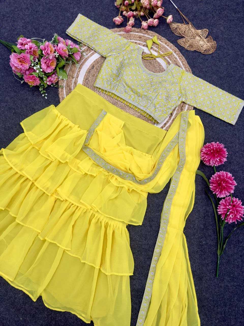 Ynf Faux Georgette KESH516 9265 Sarees Wholesale Ready To Wear Sarees Party Wear Sarees Fancy Sarees Sequence Sarees Embroidered Sarees Manufacturer