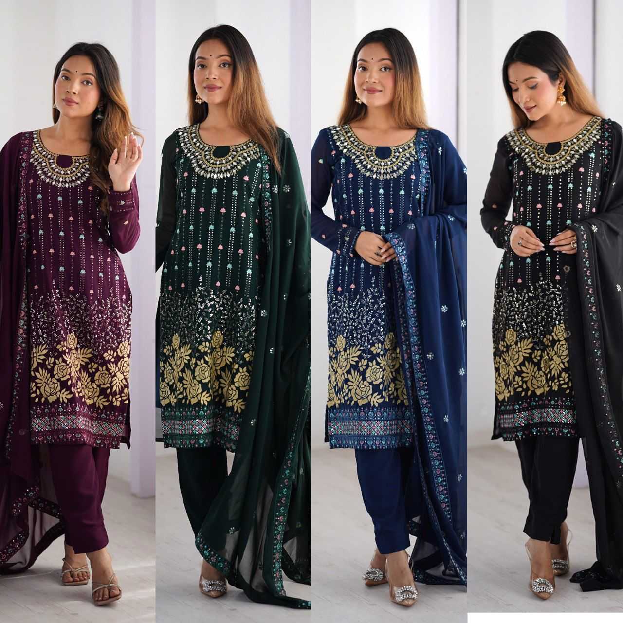 Ynf Faux Georgette RIN102 109 Suits & Dresses Wedding Collections Festive Collections Wholesale Georgette Suit Party Wear Dresses Wedding Outfits Manufacturer