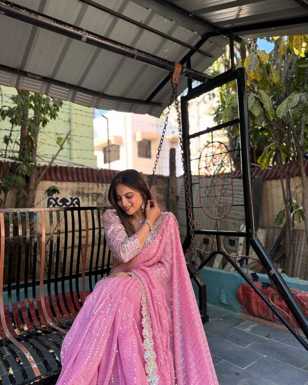 Ynf Faux Georgette RIN112 101 Sarees Wholesale Fancy Sarees Georgette Sarees Work Sarees Manufacturer