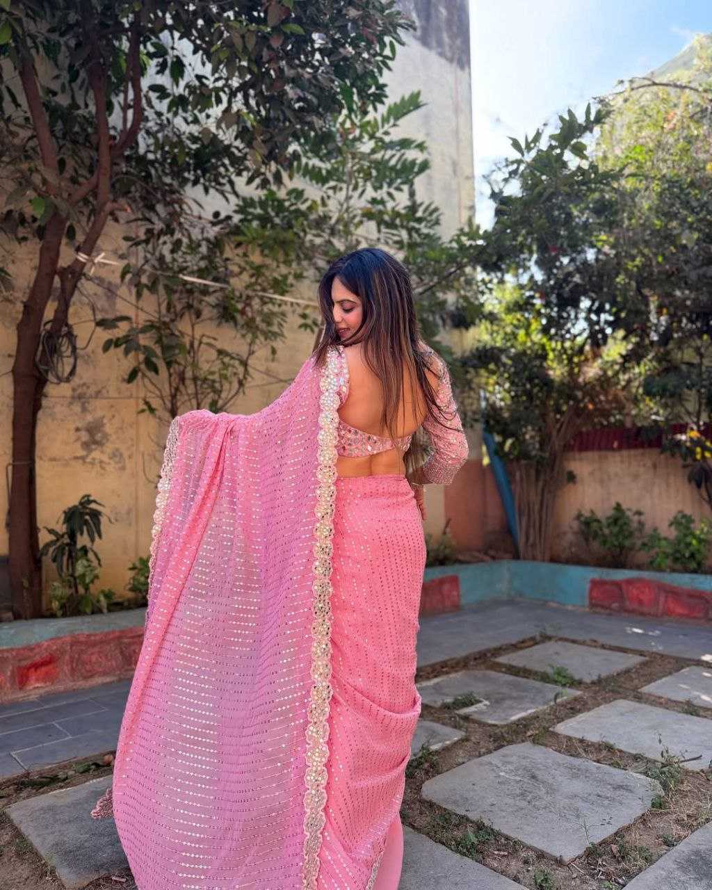 Ynf Faux Georgette RIN112 101 Sarees Wholesale Fancy Sarees Georgette Sarees Work Sarees Manufacturer