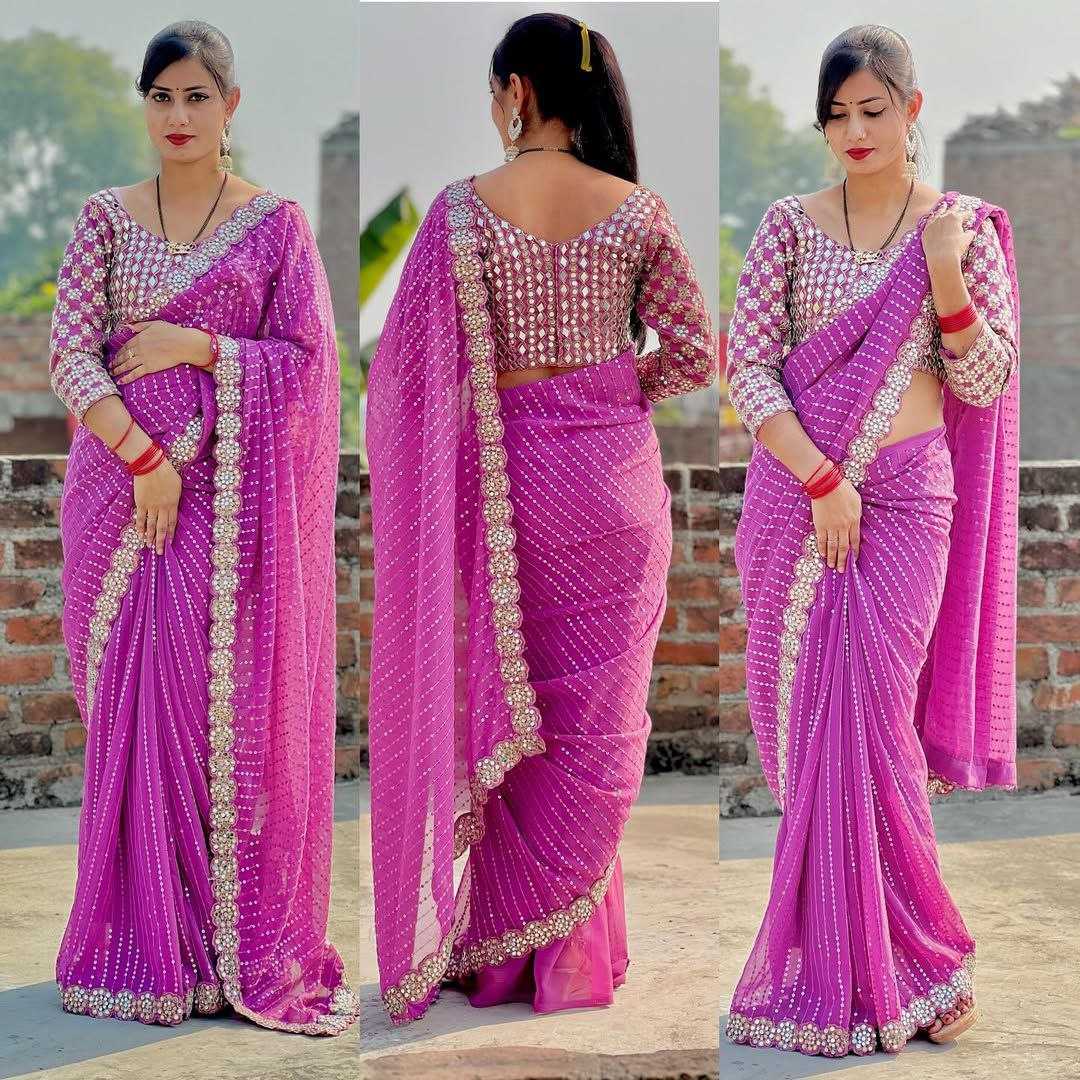 Ynf Faux Georgette RIN112 101 Sarees Wholesale Fancy Sarees Georgette Sarees Work Sarees Manufacturer