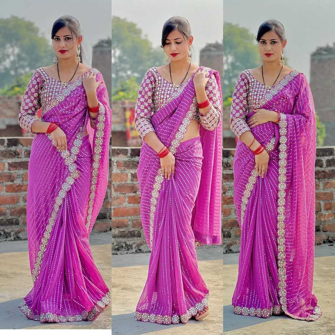 Ynf Faux Georgette RIN112 101 Sarees Wholesale Fancy Sarees Georgette Sarees Work Sarees Manufacturer
