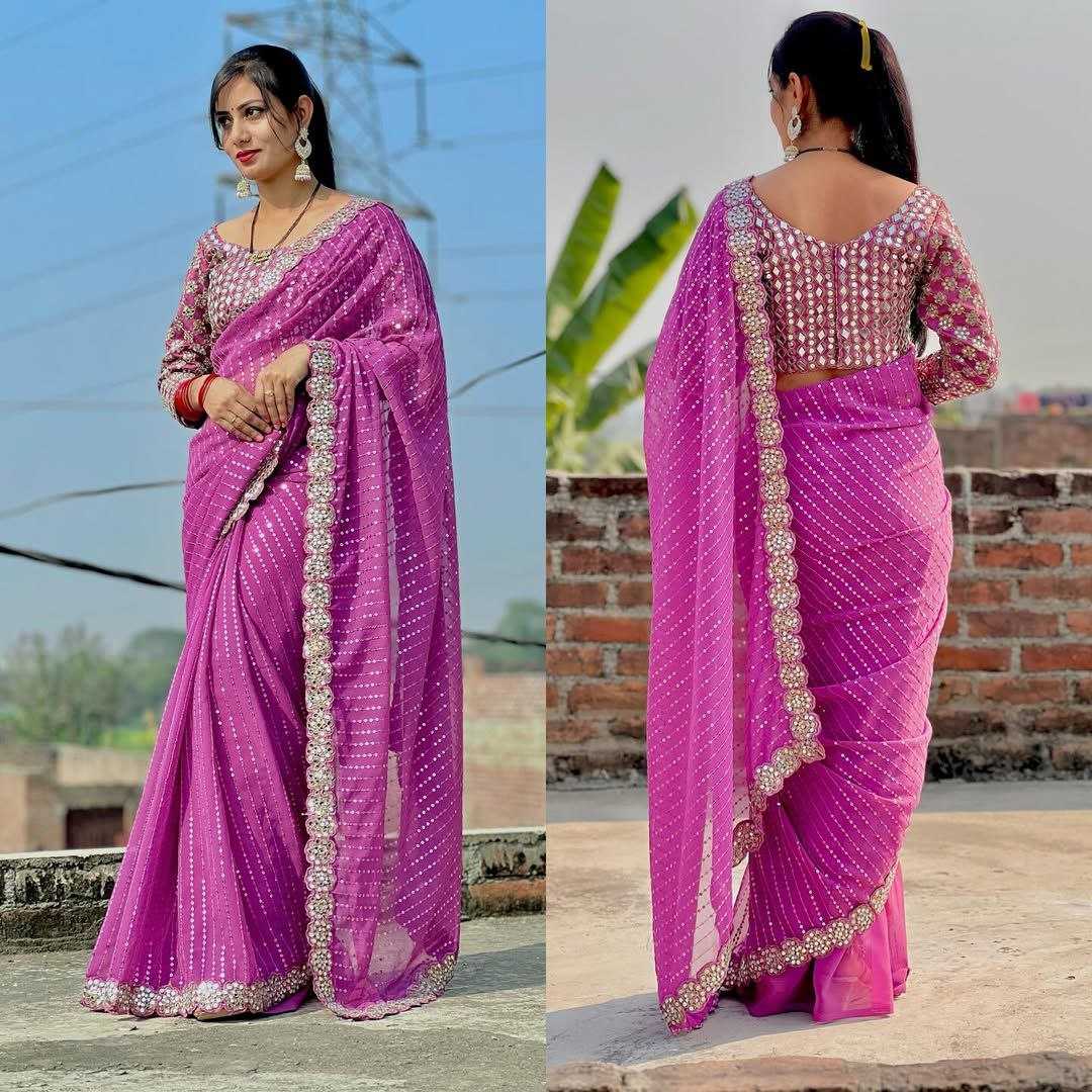 Ynf Faux Georgette RIN112 101 Sarees Wholesale Fancy Sarees Georgette Sarees Work Sarees Manufacturer