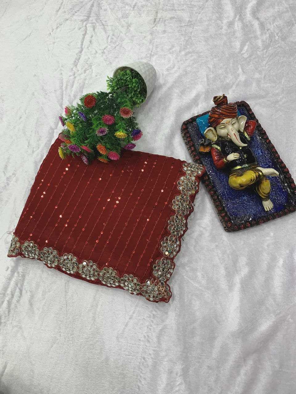 Ynf Faux Georgette RIN112 101 Sarees Wholesale Fancy Sarees Georgette Sarees Work Sarees Manufacturer