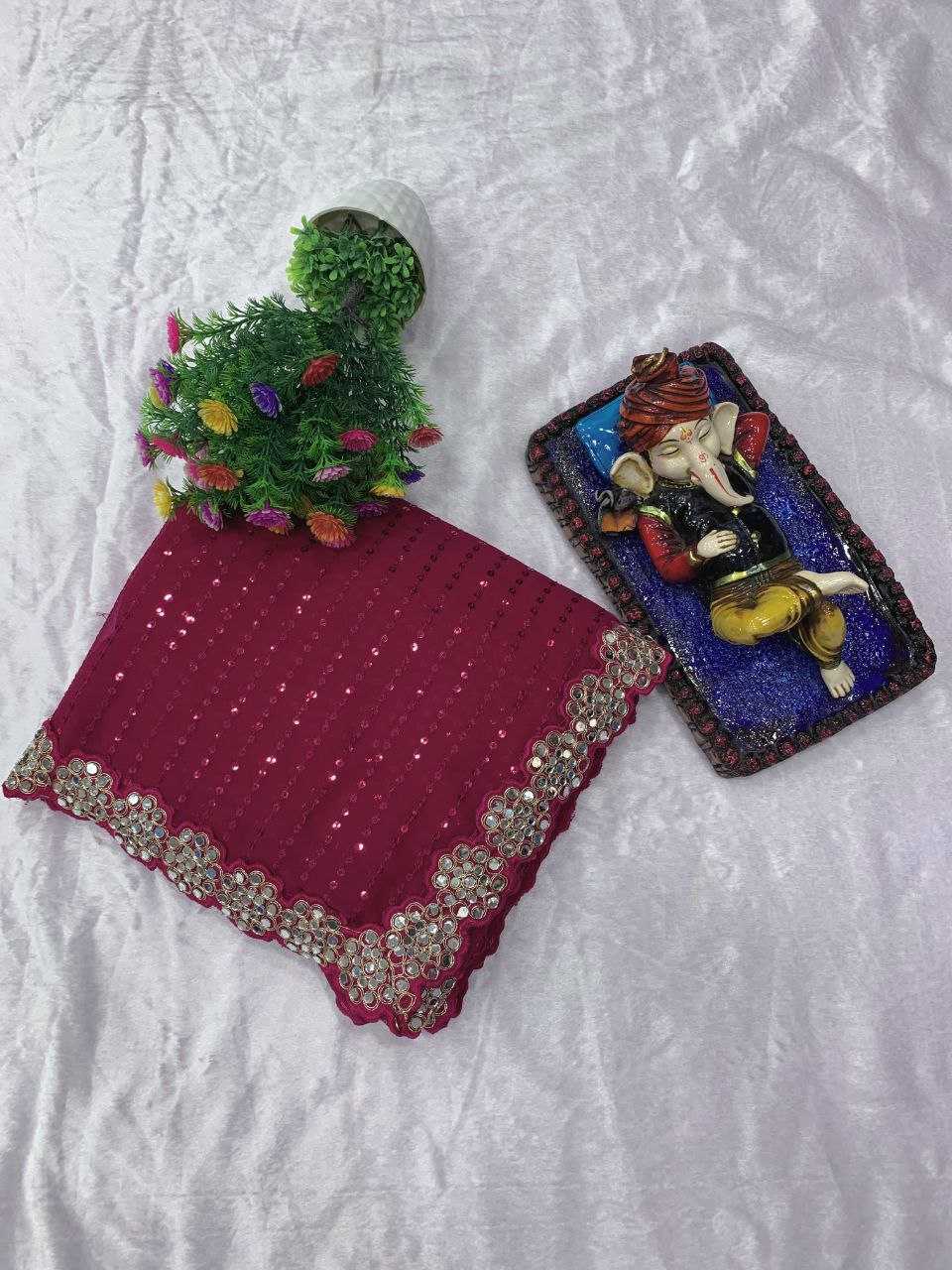 Ynf Faux Georgette RIN112 101 Sarees Wholesale Fancy Sarees Georgette Sarees Work Sarees Manufacturer
