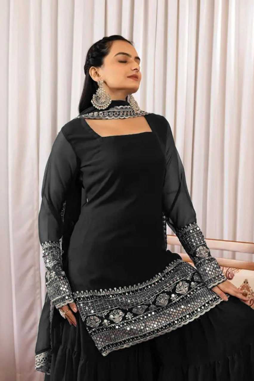 Ynf Faux Georgette RIN129 031 Suits & Dresses Wholesale Ladies Suits Embroidery Suits Georgette Suit Manufacturer