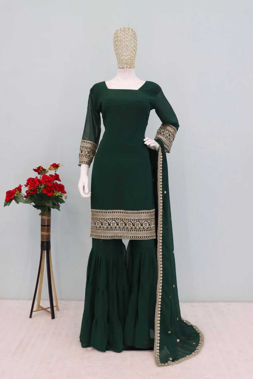 Ynf Faux Georgette RIN129 031 Suits & Dresses Wholesale Ladies Suits Embroidery Suits Georgette Suit Manufacturer