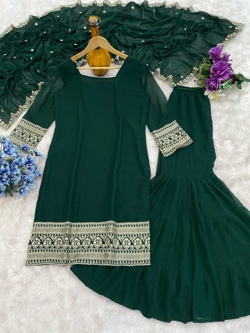 Ynf Faux Georgette RIN129 031 Suits & Dresses Wholesale Ladies Suits Embroidery Suits Georgette Suit Manufacturer