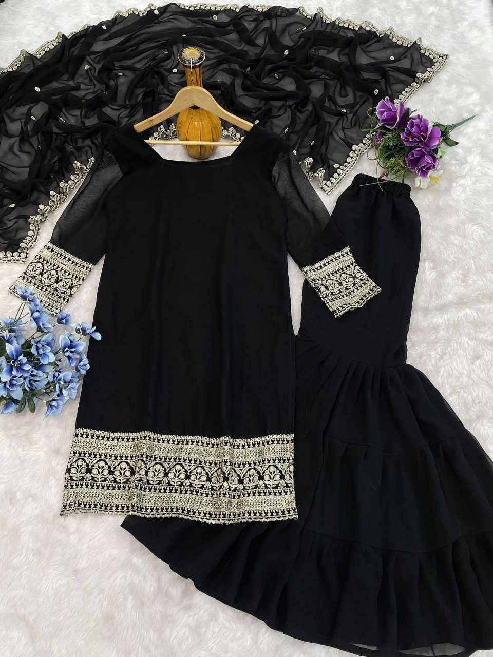 Ynf Faux Georgette RIN129 031 Suits & Dresses Wholesale Ladies Suits Embroidery Suits Georgette Suit Manufacturer