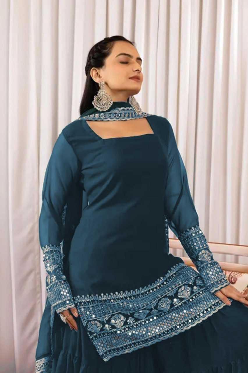 Ynf Faux Georgette RIN129 031 Suits & Dresses Wholesale Ladies Suits Embroidery Suits Georgette Suit Manufacturer
