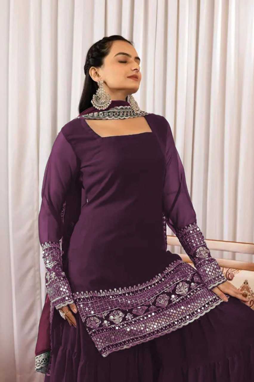Ynf Faux Georgette RIN129 031 Suits & Dresses Wholesale Ladies Suits Embroidery Suits Georgette Suit Manufacturer