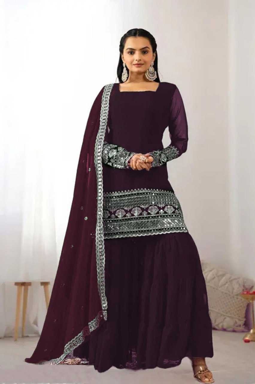 Ynf Faux Georgette RIN129 031 Suits & Dresses Wholesale Ladies Suits Embroidery Suits Georgette Suit Manufacturer