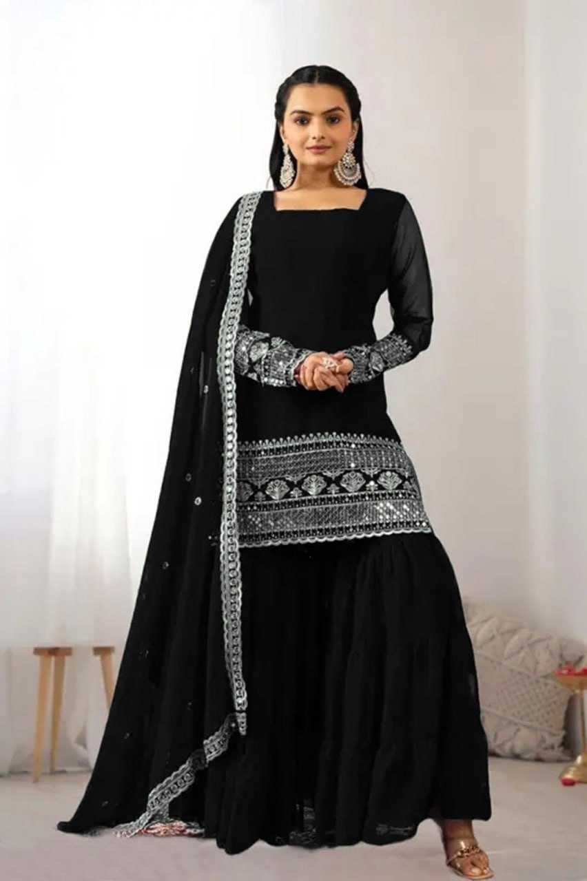 Ynf Faux Georgette RIN129 031 Suits & Dresses Wholesale Ladies Suits Embroidery Suits Georgette Suit Manufacturer