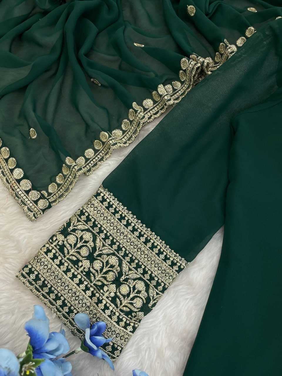 Ynf Faux Georgette RIN129 031 Suits & Dresses Wholesale Ladies Suits Embroidery Suits Georgette Suit Manufacturer