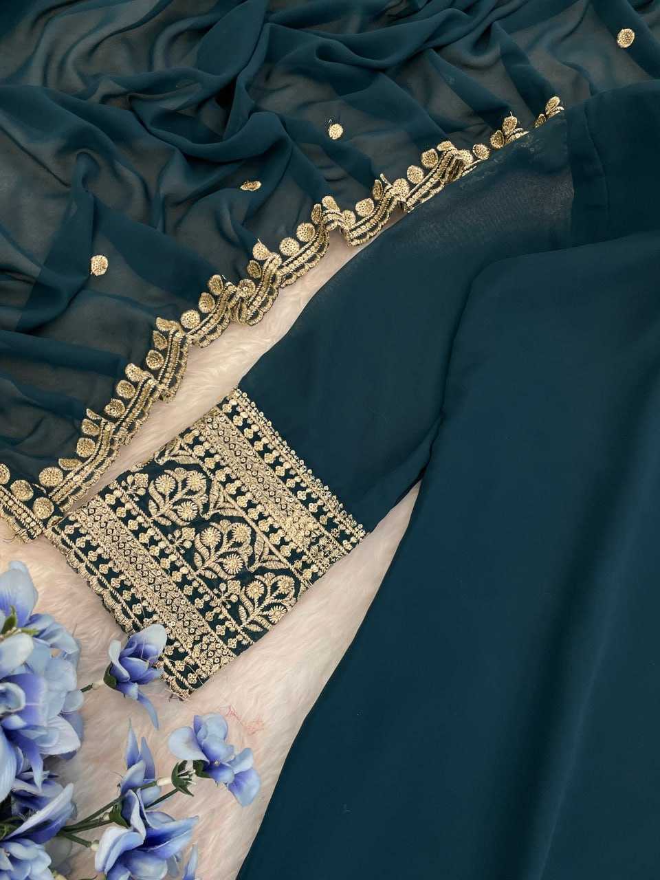 Ynf Faux Georgette RIN129 031 Suits & Dresses Wholesale Ladies Suits Embroidery Suits Georgette Suit Manufacturer