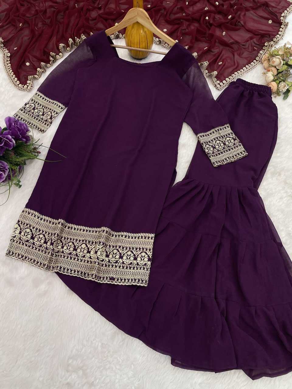 Ynf Faux Georgette RIN129 031 Suits & Dresses Wholesale Ladies Suits Embroidery Suits Georgette Suit Manufacturer