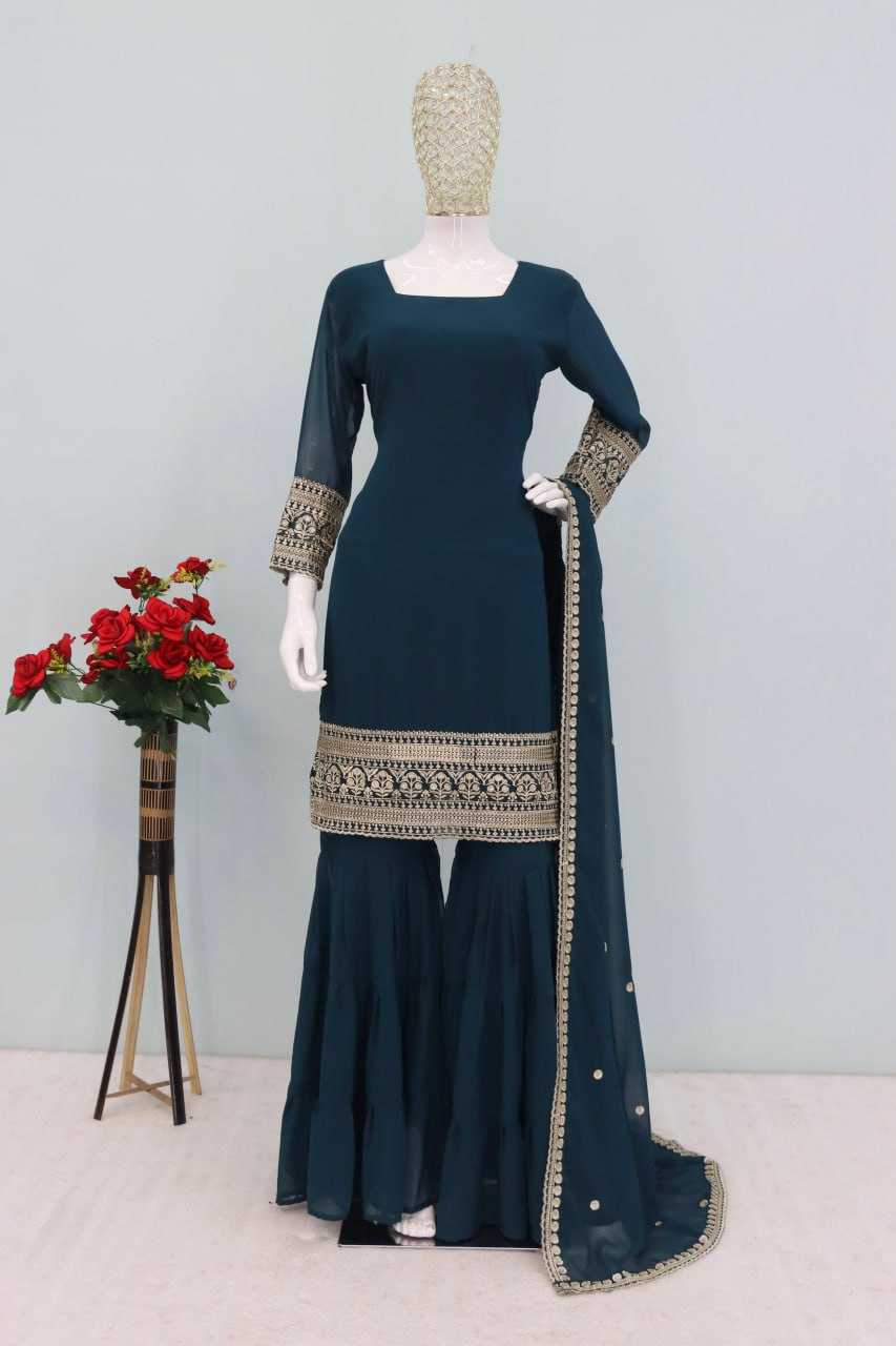 Ynf Faux Georgette RIN129 031 Suits & Dresses Wholesale Ladies Suits Embroidery Suits Georgette Suit Manufacturer