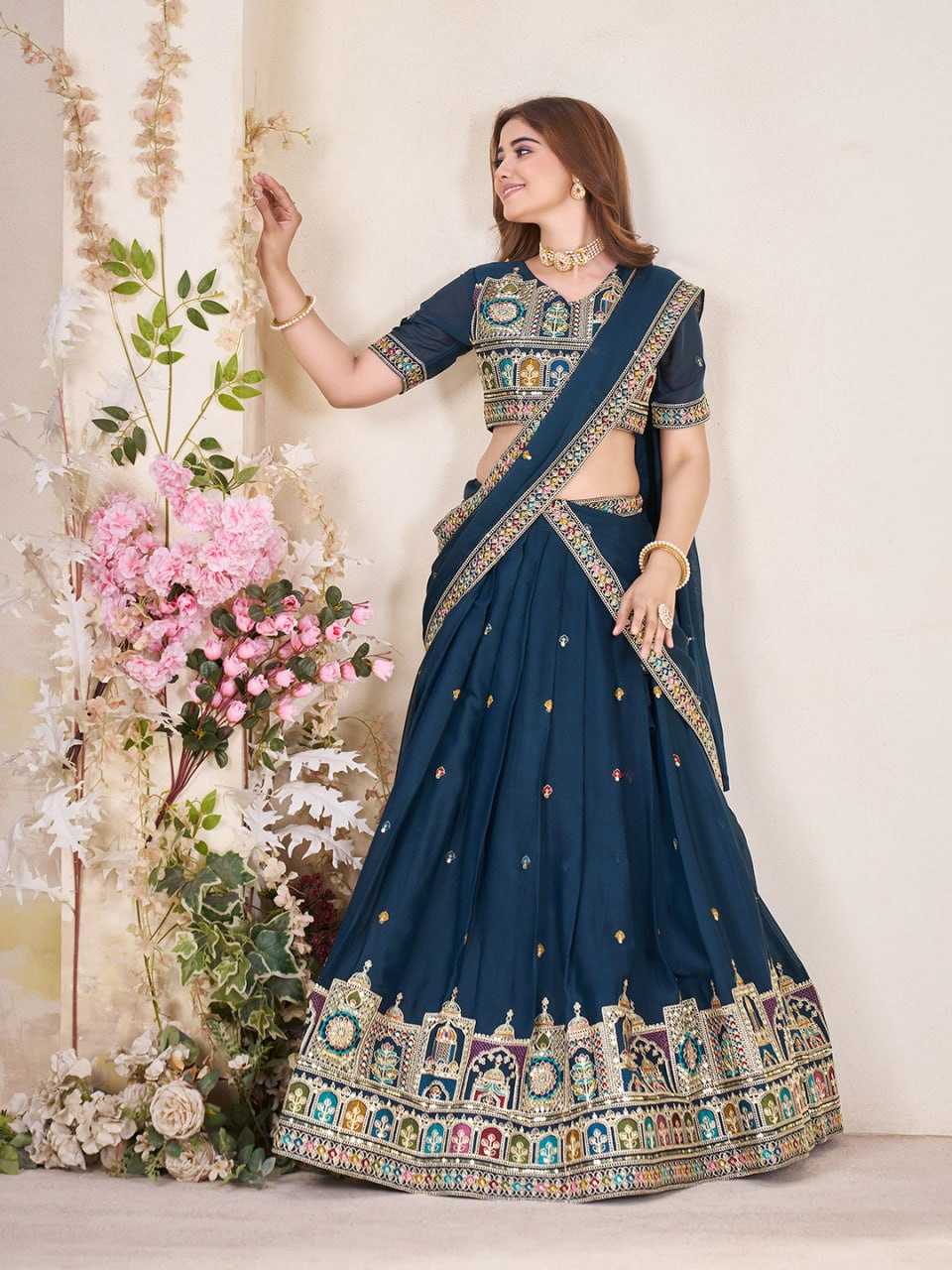 Ynf Faux Georgette RIN131 349 Lehengas Wedding Collections Festive Collections Wholesale Georgette Lehenga Lehenga With Cancan Lehenga With Blouse Manufacturer