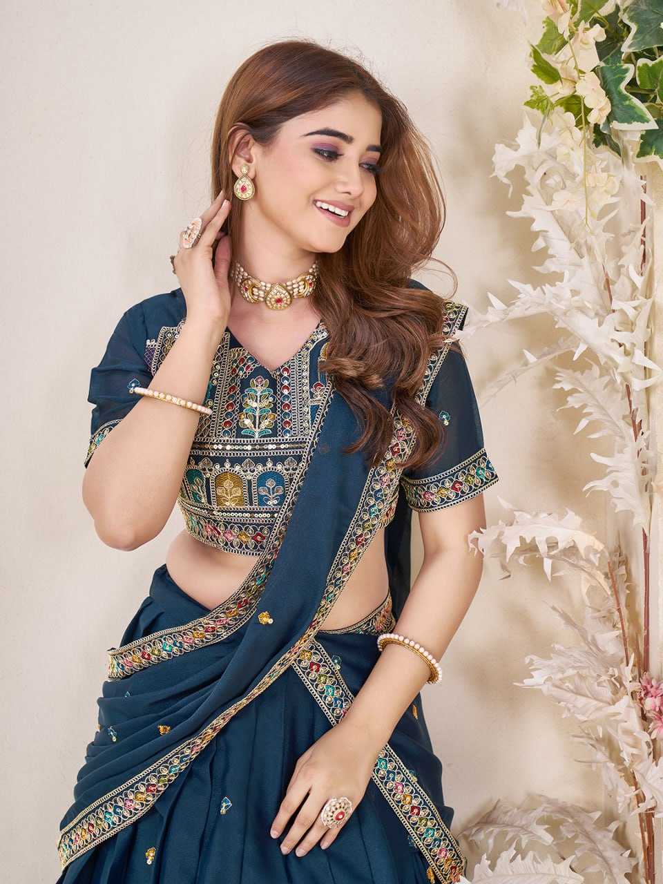 Ynf Faux Georgette RIN131 349 Lehengas Wedding Collections Festive Collections Wholesale Georgette Lehenga Lehenga With Cancan Lehenga With Blouse Manufacturer