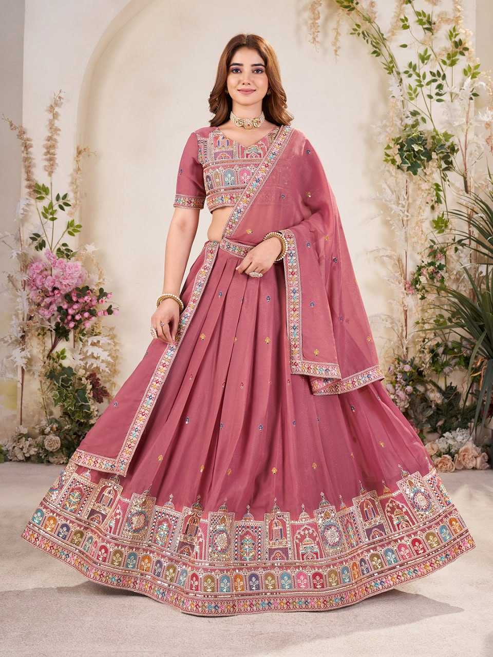 Ynf Faux Georgette RIN131 349 Lehengas Wedding Collections Festive Collections Wholesale Georgette Lehenga Lehenga With Cancan Lehenga With Blouse Manufacturer