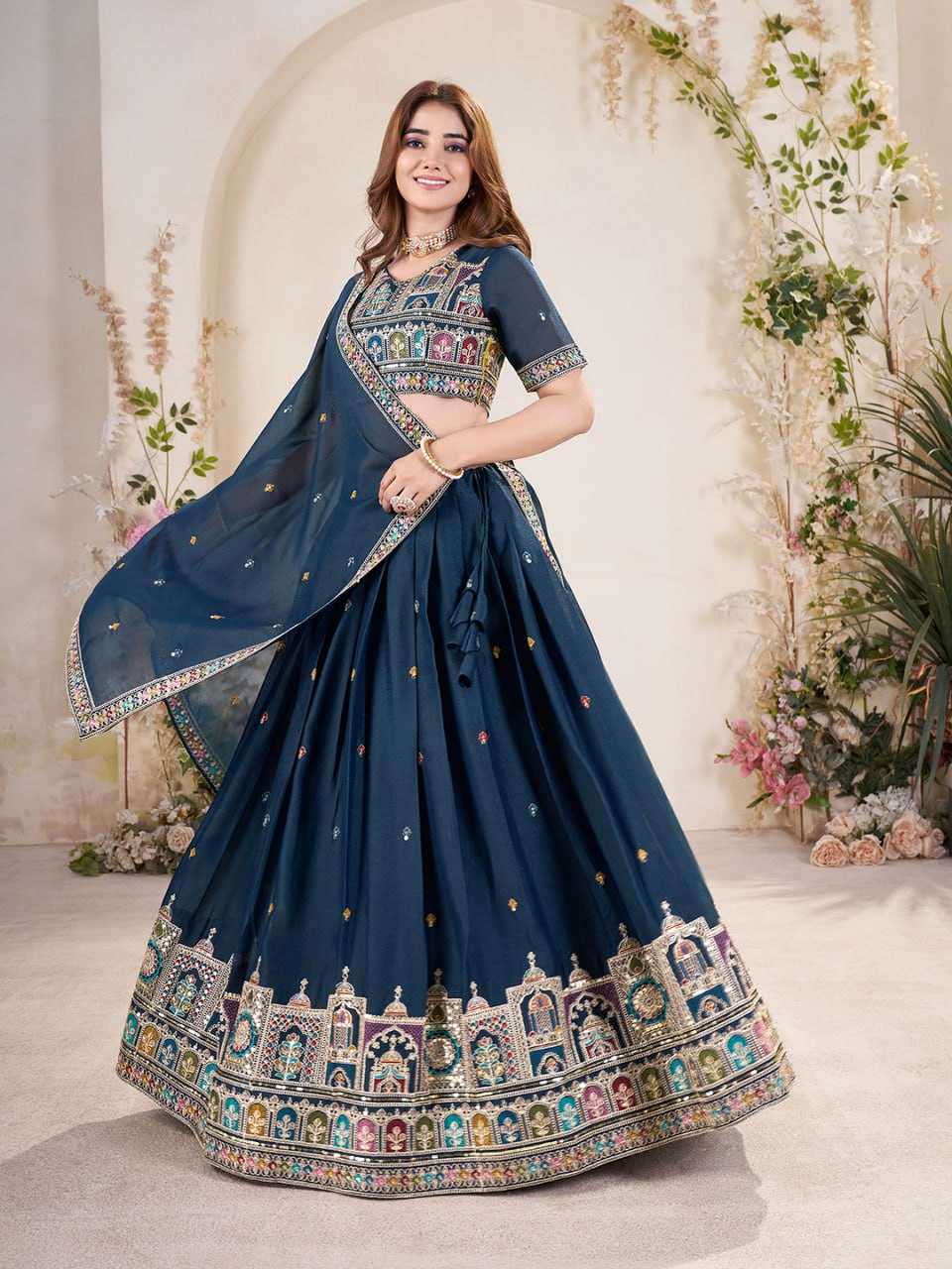 Ynf Faux Georgette RIN131 349 Lehengas Wedding Collections Festive Collections Wholesale Georgette Lehenga Lehenga With Cancan Lehenga With Blouse Manufacturer